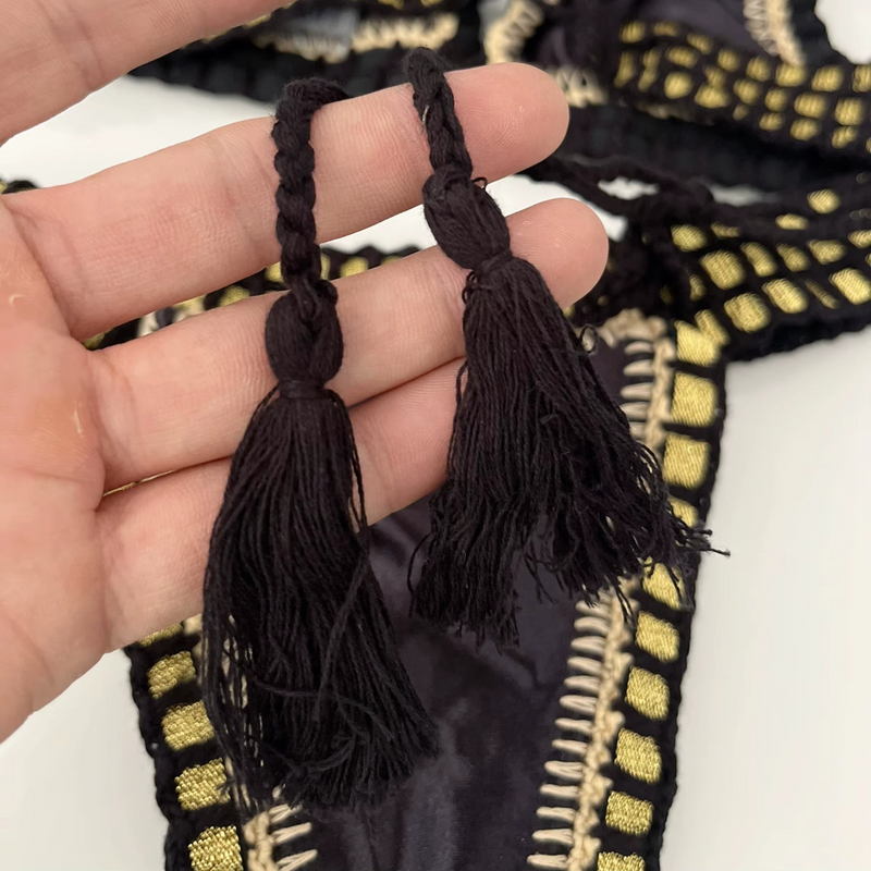 Nairobi – Black & Gold Crochet Halter Bikini Set | Oceanna