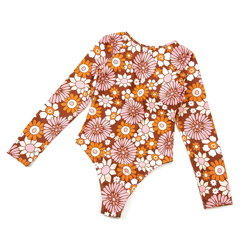 Malibu – Floral Long Sleeve Surf Swimsuit | Oceanna