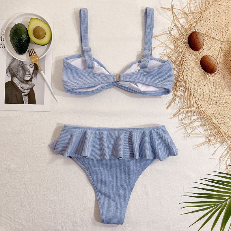 Amalfi – Ruffled Knot Bikini Set | Oceanna