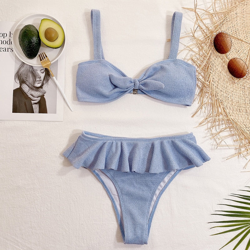 Amalfi – Ruffled Knot Bikini Set | Oceanna
