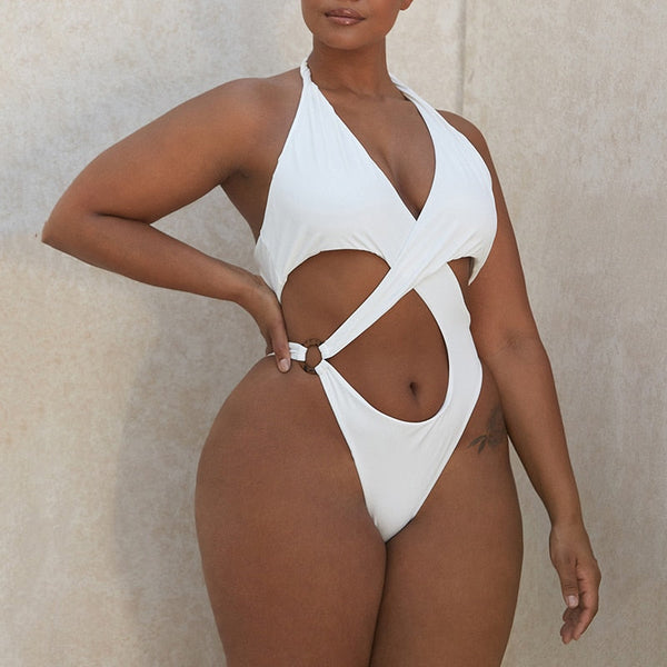 Santorini – Cut-Out Halter One-Piece Swimsuit | Oceanna