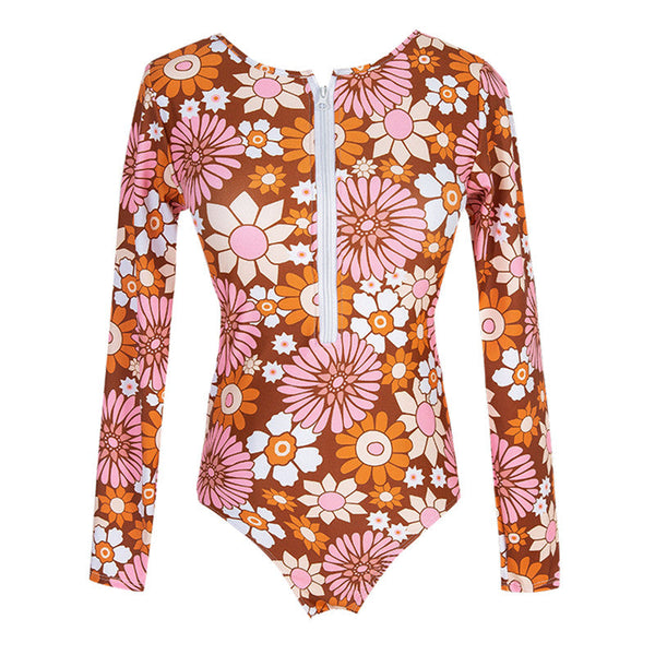 Malibu – Floral Long Sleeve Surf Swimsuit | Oceanna