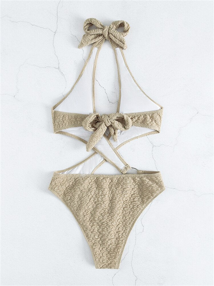 Seychelle – White Cut-Out Halter Swimsuit | Oceanna