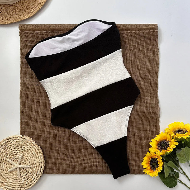 Mykonos – Bandeau Stripe One-Piece Swimsuit | Oceanna