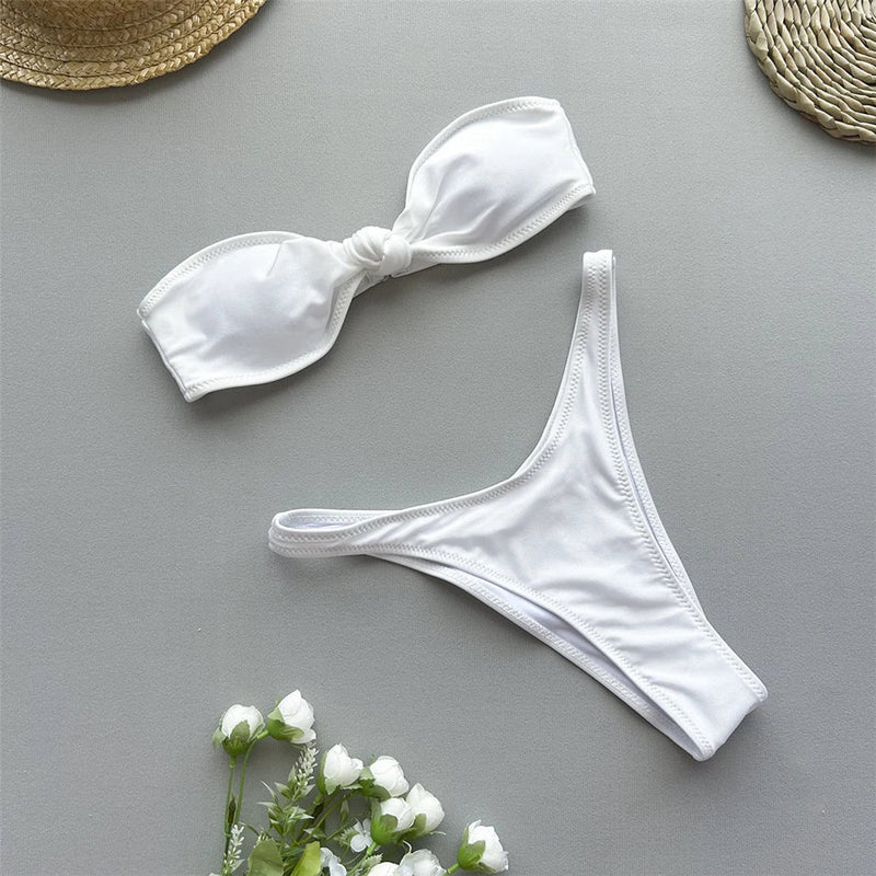Solara – Rust Bandeau Brazilian Bikini Set | Oceanna