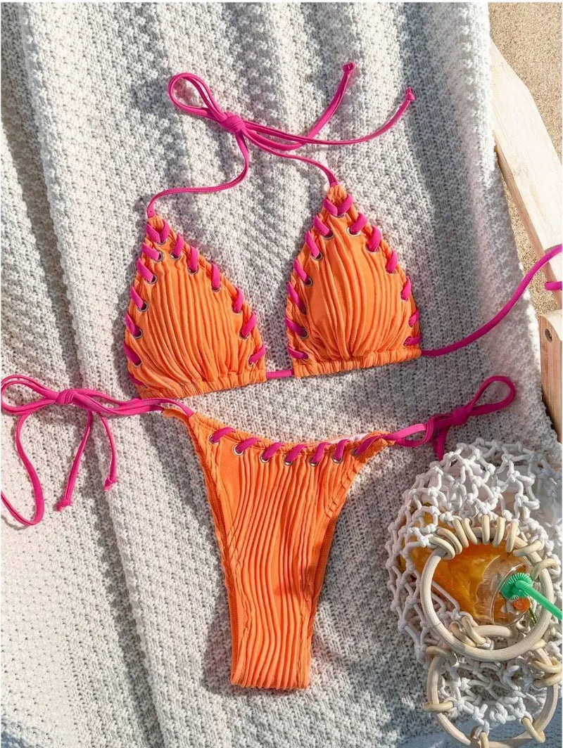 Córdoba – Textured Laced Triangle Bikini Set | Oceanna