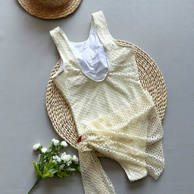 Siena – Knit One-Piece Swimsuit with Wrap Skirt | Oceanna