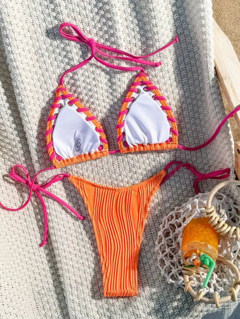 Córdoba – Textured Laced Triangle Bikini Set | Oceanna