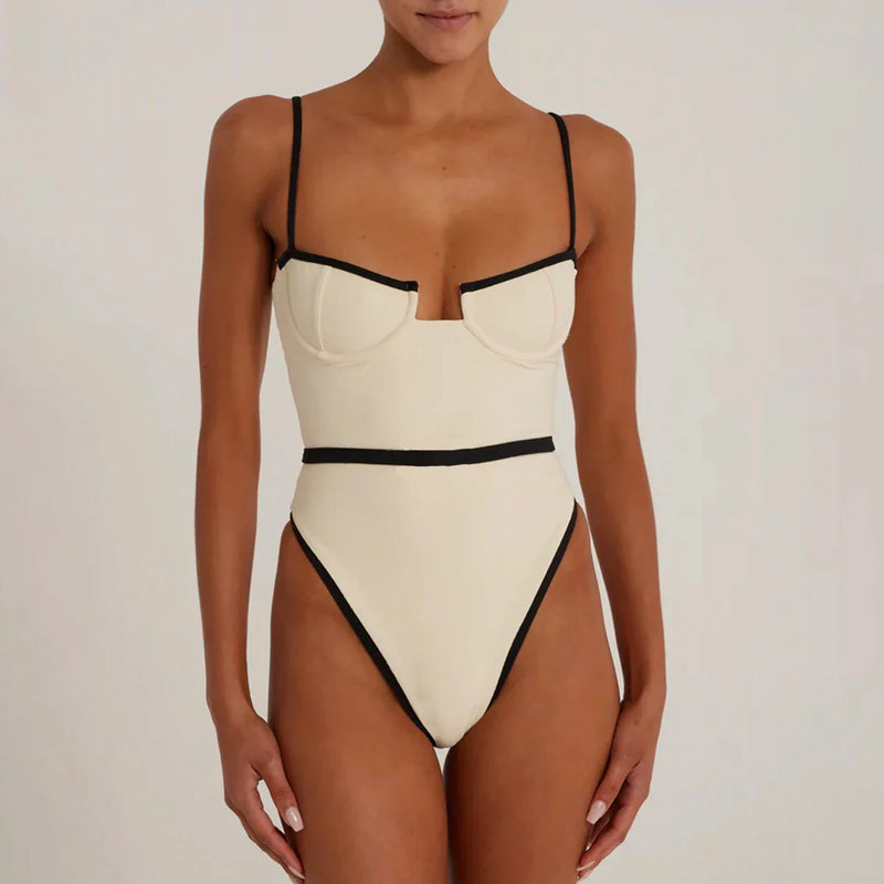 Naxos – Black & White Contrast One-Piece Swimsuit | Oceanna
