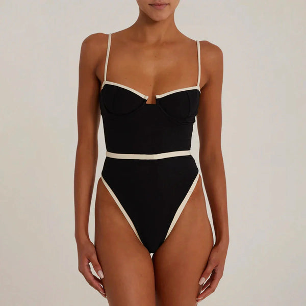 Naxos – Black & White Contrast One-Piece Swimsuit | Oceanna