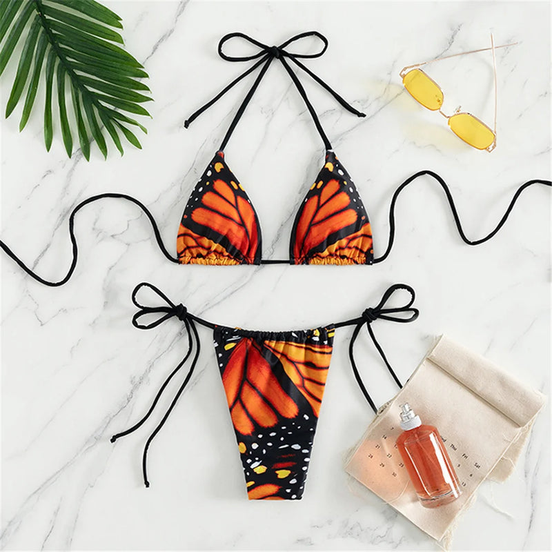 Papillon – Butterfly Print Micro Bikini Set | Oceanna