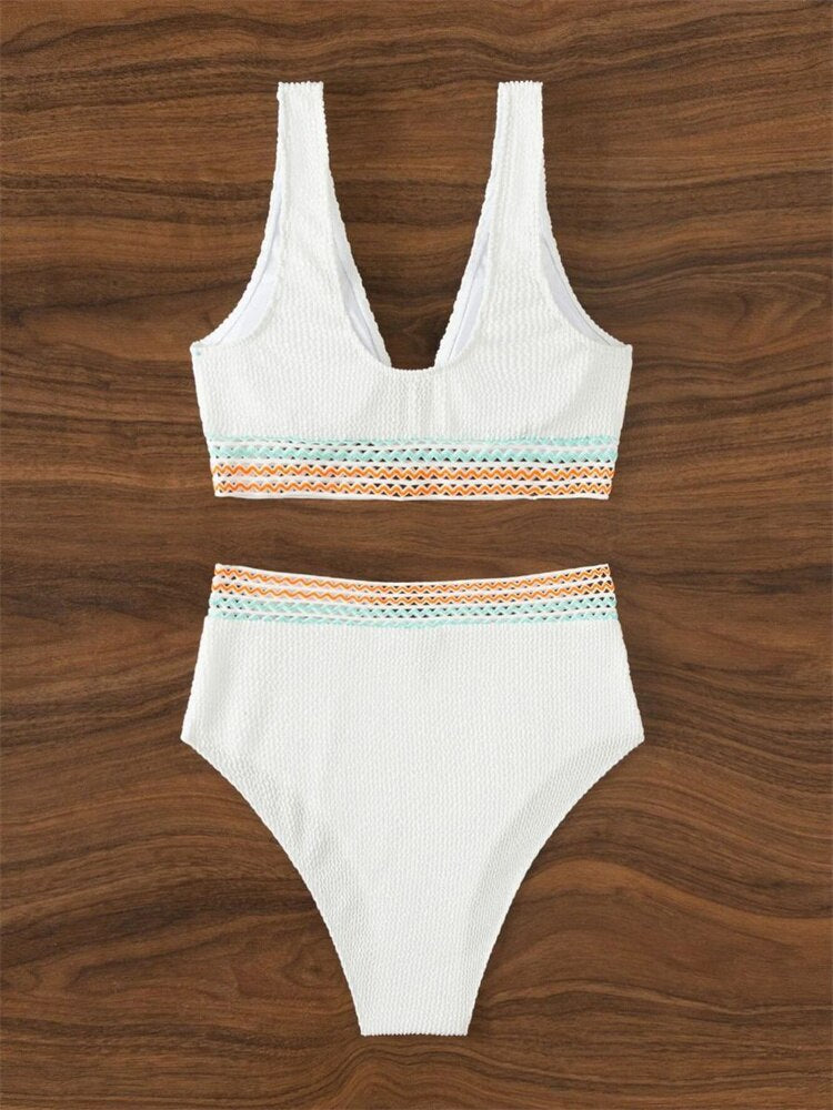 Isla – High-Waisted Crochet Mesh Bikini | Oceanna
